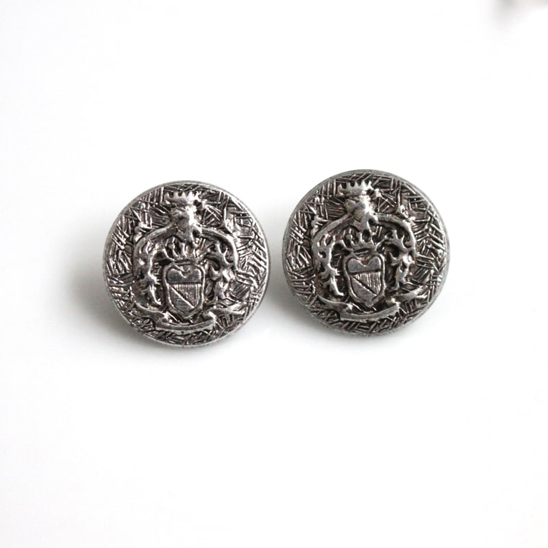 アンティーク　レトロ　骨董　牝馬　種馬　畜産　レトロメダル　アンティークメダル france vintage メタルボタン2個セット 14㎜ 244 | Le manège