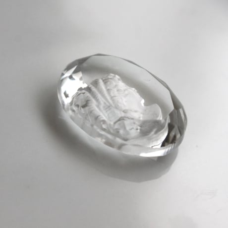 . 厚みのあるガラスインタリオ 25×18㎜（クリア）フランスヴィンテージ　537