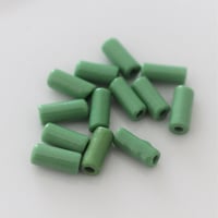SALVADORI社チューブビーズ （green）10本　フランス製　ヴィンテージビーズ　475