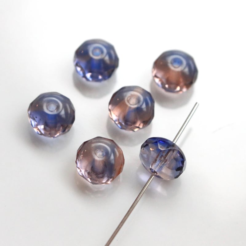 ファセットガラスビーズ 8㎜ 4個 フランスヴィンテージ 187 | Le