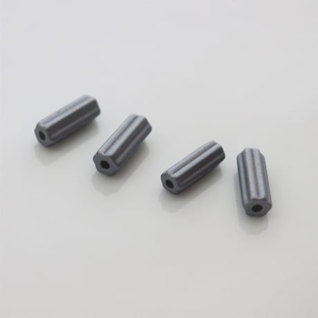 ガラスチューブビーズ4本セット　metallic gray　フランス　　234