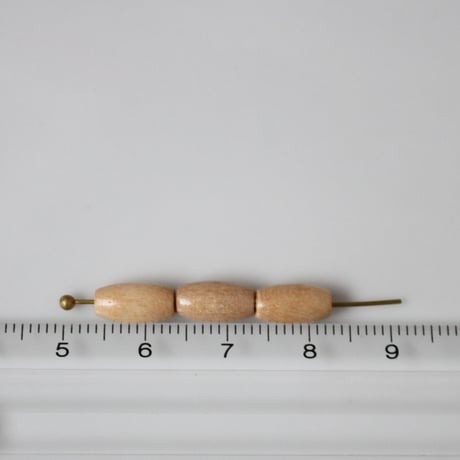 .ちいさな細長ウッドビーズ（白木）10㎜　フランスヴィンテージ
