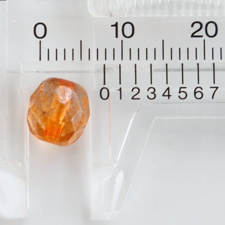 .ファセットガラスビーズ4個（オレンジmix）8㎜　チェコヴィンテージ　215