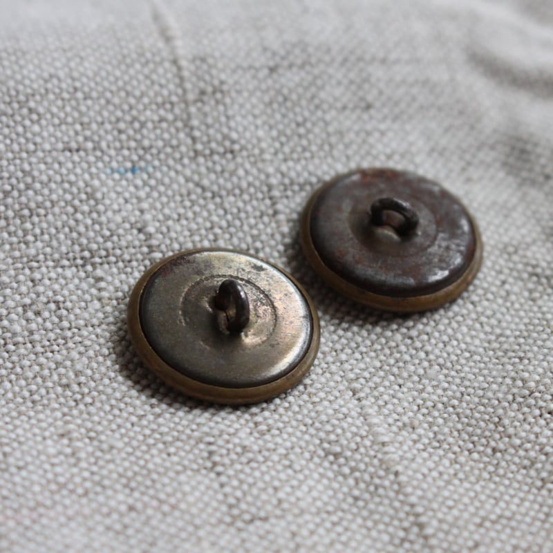 古いフランスの真鍮ボタン2個set 18㎜ 342 | Le manège
