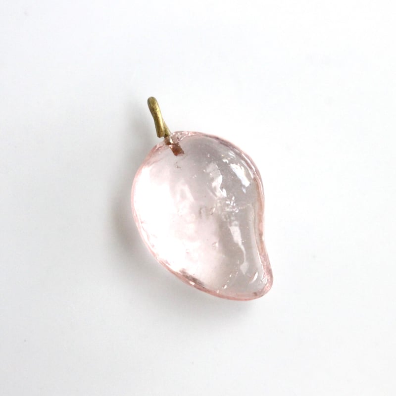 カン付きしずく型ガラスパーツ 18㎜（ｸﾘｱﾋﾟﾝｸ）フランス製