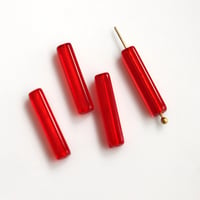 ガラスチューブビーズ （ｸﾘｱﾚｯﾄﾞ）4本　20㎜　フランス現行　232