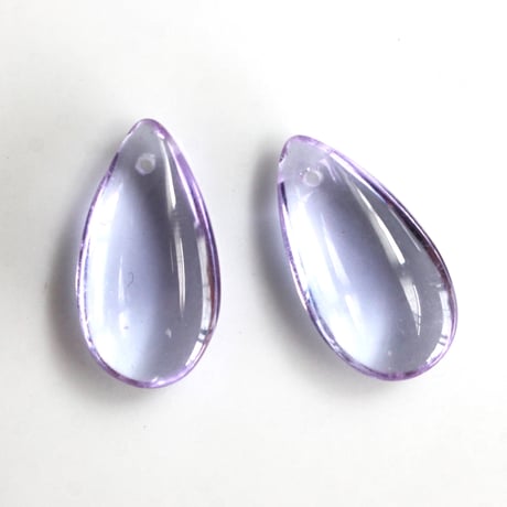 .フラットドロップガラスビーズ22㎜（clearpurple）アレキサンドライトガラスビーズ 298