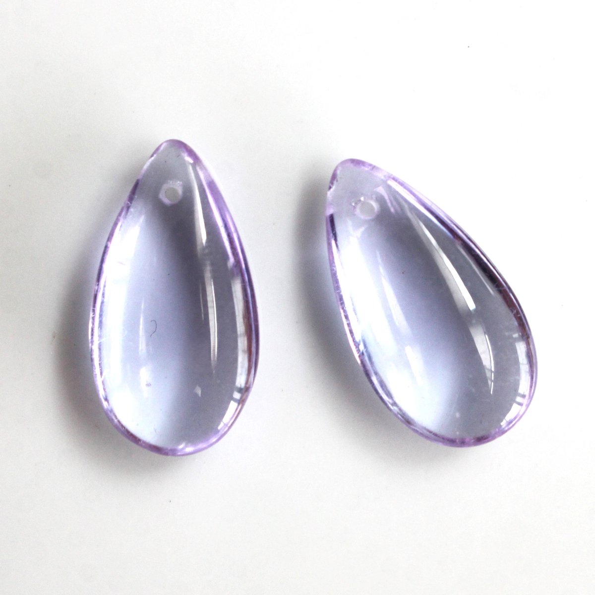 【P2202】アンティーク　美ブルー　ガラスビーズ　アジア山岳民族 フラットドロップガラスビーズ22㎜（clearpurple