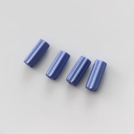 ガラスチューブビーズ4本セット　metallic blue　フランス　236
