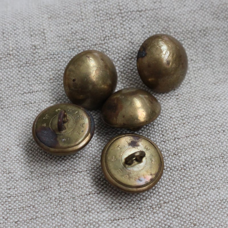 真鍮ボタン 20㎜ T・W&W PARIS刻印あり フランスアンティークボタン