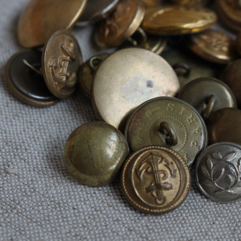 古い真鍮ボタン22㎜ paris刻印 フランス製ヴィンテージ 64.65 | Le manège