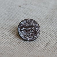 【ハンティングボタン】狐 or 犬のメタルボタンG.J&F PARIS　15㎜　フランス fh14
