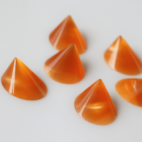 円すい変形カボション 13㎜（orange）1970年代France vintage535
