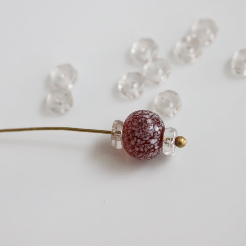 クリスタルロンデル ガラスビーズ4.5㎜ 10個（ｸﾘｱ） チェコ