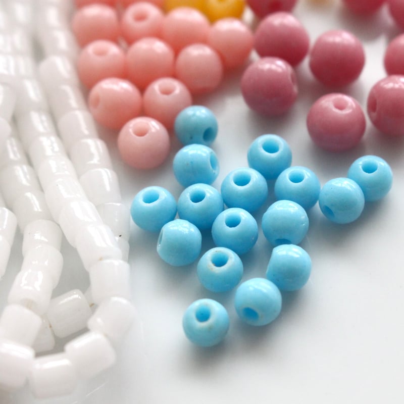 ラウンドビーズ10個 6㎜（ﾋﾟﾝｸ）フランス製 317 | Le manège