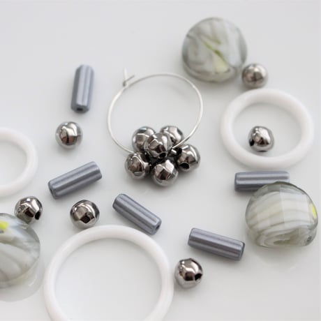 . ガラスリングパーツ20㎜　Mサイズ2個　フランス製1940年代ハンドメイド　2185