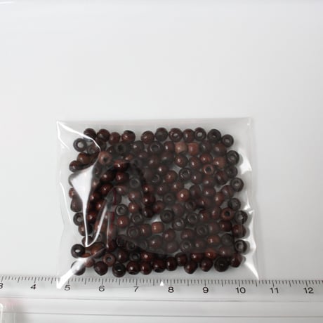 .ちいさなラウンド型ウッドビーズ S（濃茶）4㎜　フランスヴィンテージ