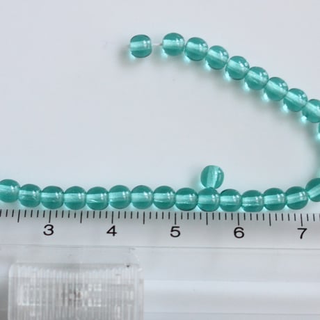 .ラウンドガラスビーズ3.5㎜　20個（bluegreen）　チェコ80年代ヴィンテージ