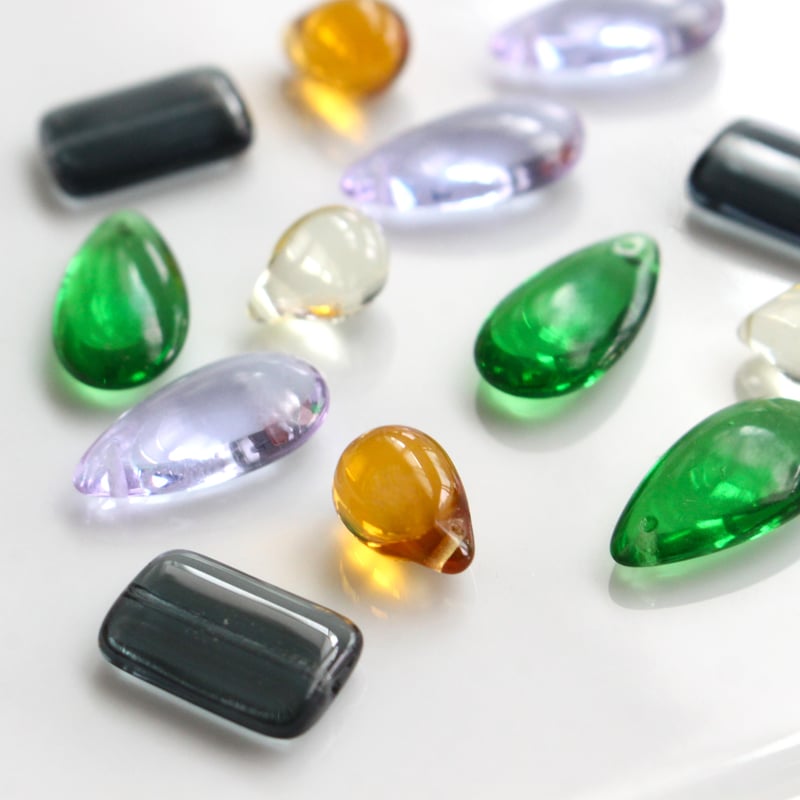 【order‼︎】チェコガラス✨メタリックパープル✖︎ブルーのツートンカラー チェコ シズク横穴 ミックスオレンジブルー – 貴和製作所オンラインストア