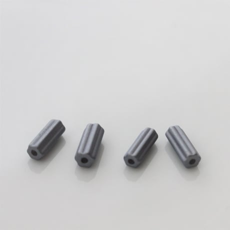 ガラスチューブビーズ4本セット　metallic gray　フランス　　234