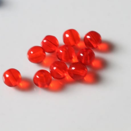 ラウンドビーズ10個（red）5㎜　チェコガラス　2301