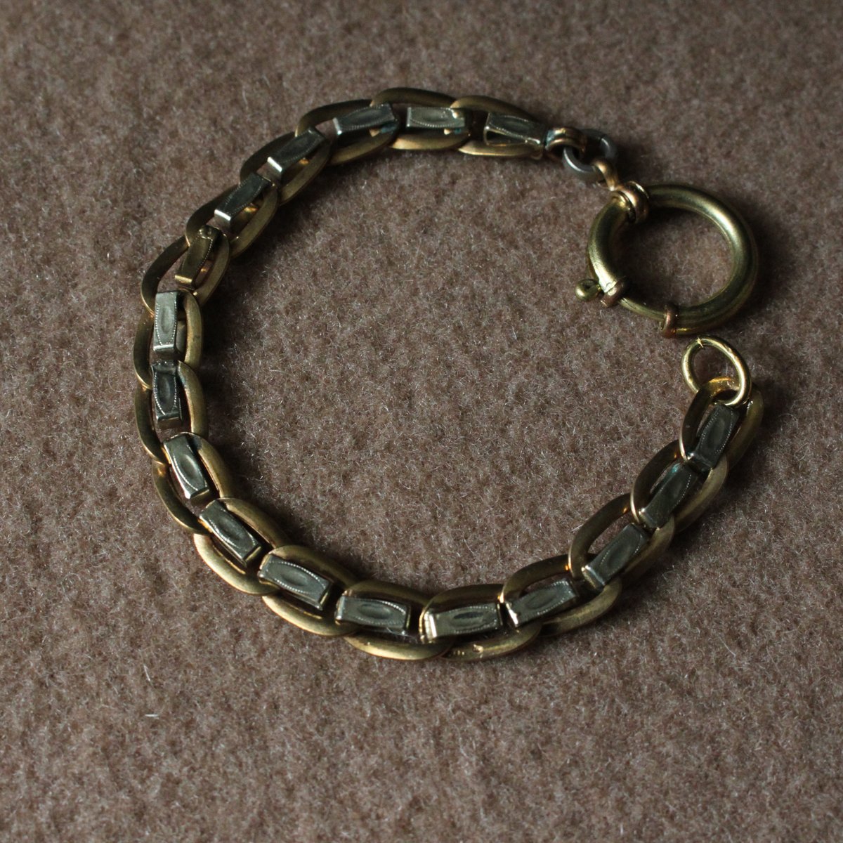 ヴィンテージ チェーンブレスレット 8㎜ ツートン J711 | Le manège