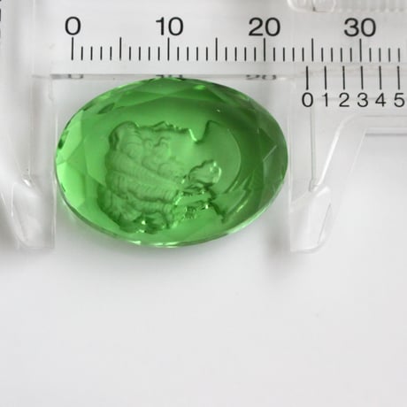 . 厚みのあるガラスインタリオ 25×18㎜（クリア）フランスヴィンテージ　537