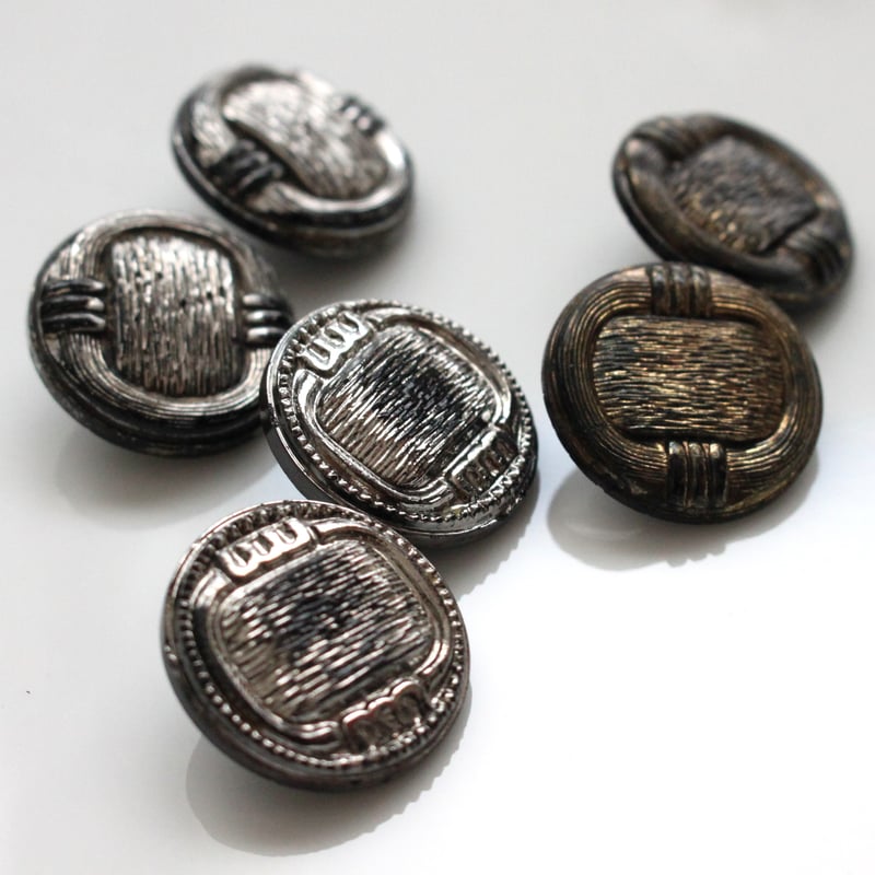 ガラスボタン21㎜（シルバー）2個 ヨーロッパヴィンテージ | Le manège