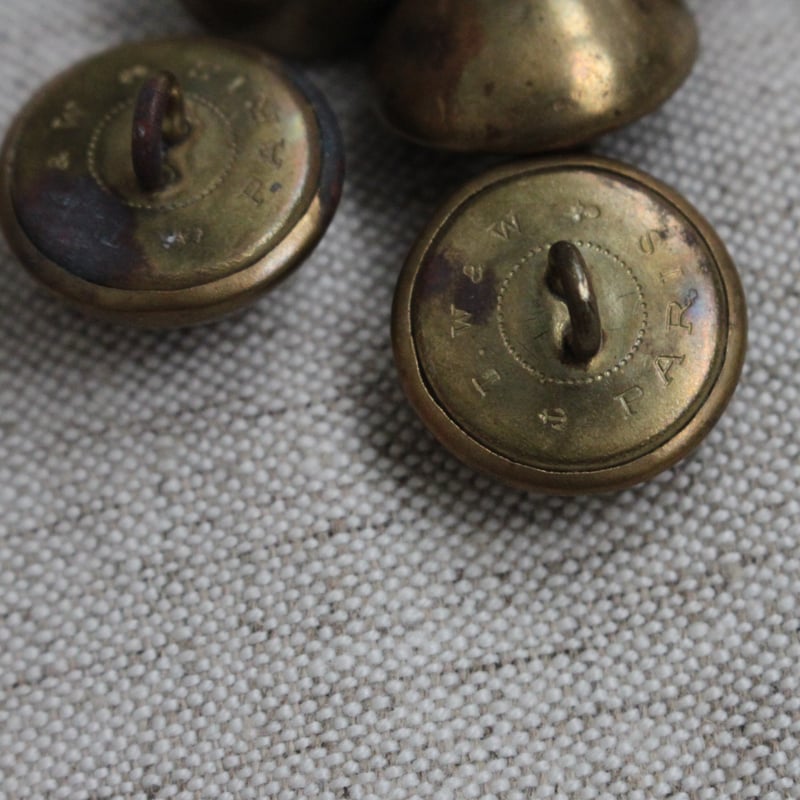 真鍮ボタン 20㎜ T・W&W PARIS刻印あり フランスアンティークボタン
