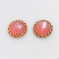 メタル台座付きカボション13㎜（pink）フランス　　766