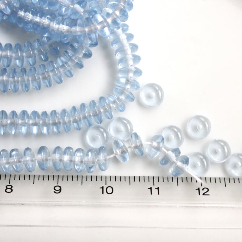 ちいさなロンデル ガラスビーズ30個（ﾌﾞﾙｰ）5㎜ チェコヴィンテージ