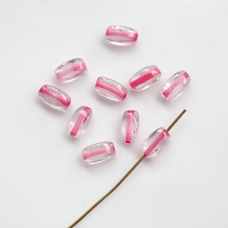 ガラスビーズ in pink   7㎜ 10個   フランス70年代ヴィンテージ　226