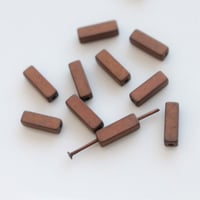 長方形ビーズ10個 （マットコッパー） 9㎜　 フランス現行　　2186