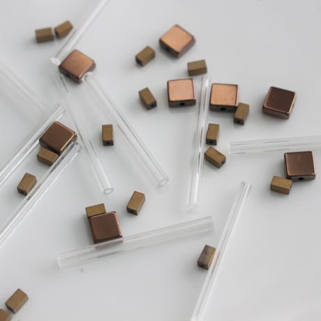 .クリアガラスチューブビーズ　32㎜　8本　フランスヴィンテージ　185