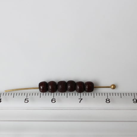 .ちいさなラウンド型ウッドビーズ S（濃茶）4㎜　フランスヴィンテージ