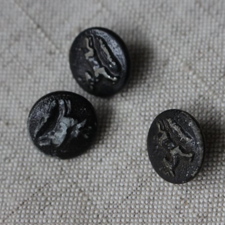 【ハンティングボタン】鹿のメタルボタンMFBP GRENOBLE　16㎜　フランス fh12