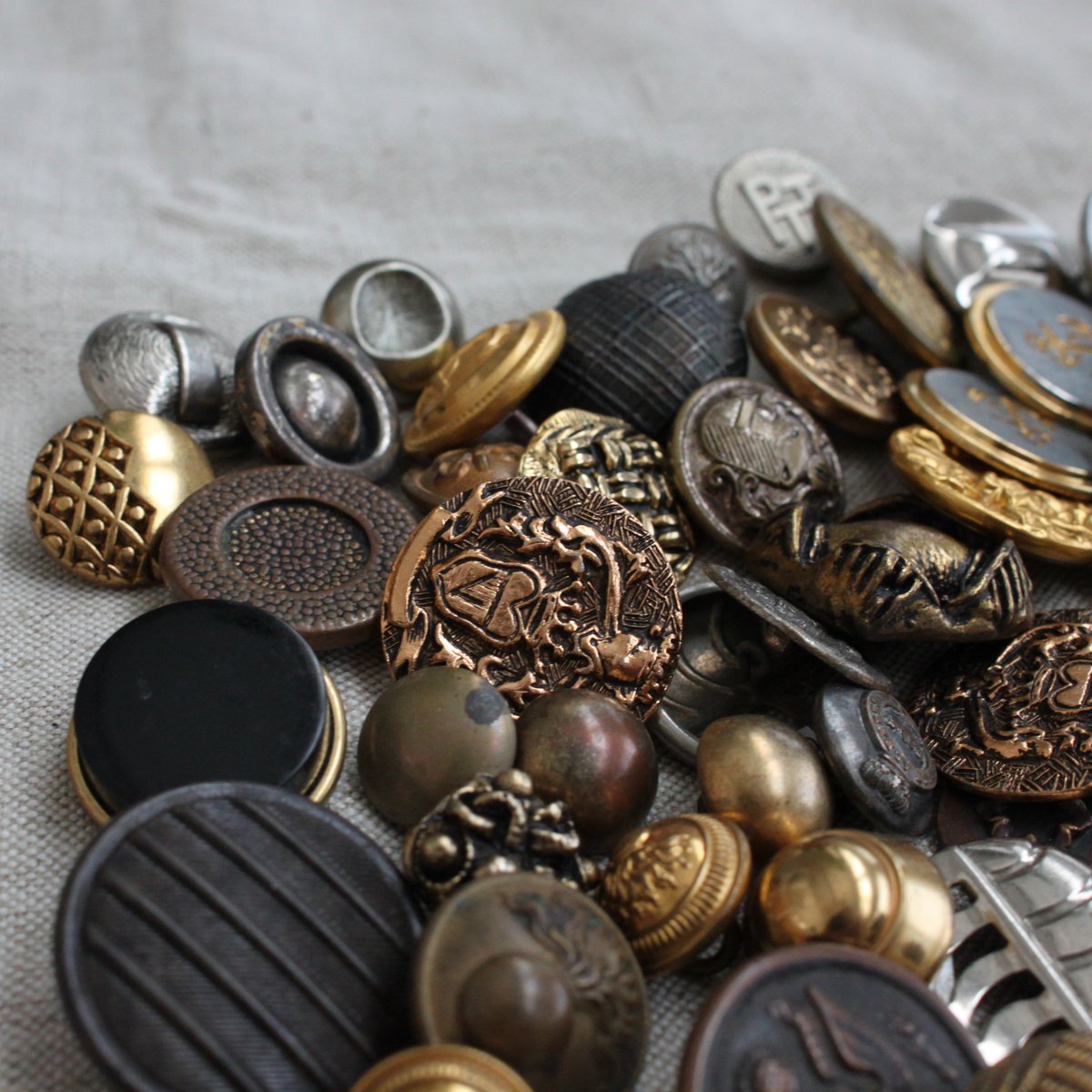 ★フランス アンティーク さくらんぼのメタルトレー★ シルバーメタルボタン 22㎜ フランスヴィンテージ 236 | Le manège