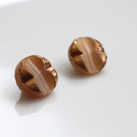ガラスボタン11㎜(ベージュ）　2個　フランスヴィンテージ