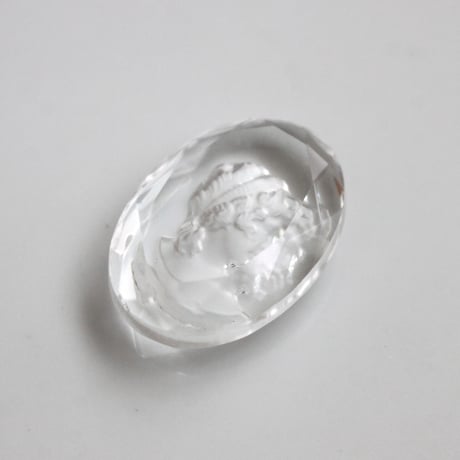 . 厚みのあるガラスインタリオ 25×18㎜（クリア）フランスヴィンテージ　537