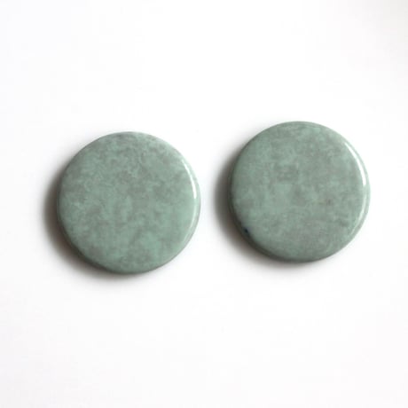 薄型サークルカボション 20㎜　２個（ペールグリーン）　France vintage 523