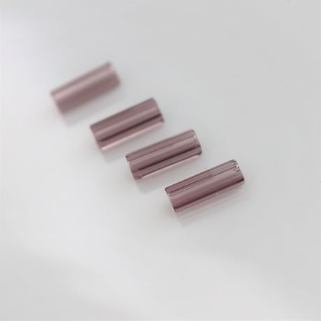 ガラスチューブビーズ4本セット　 clear purple　フランス　265