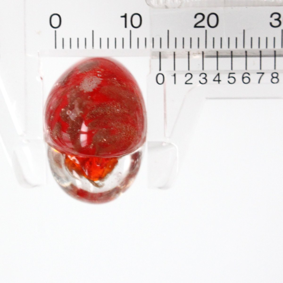 ランプワークガラスビーズ 20㎜（ハート） フランスヴィンテージ 462