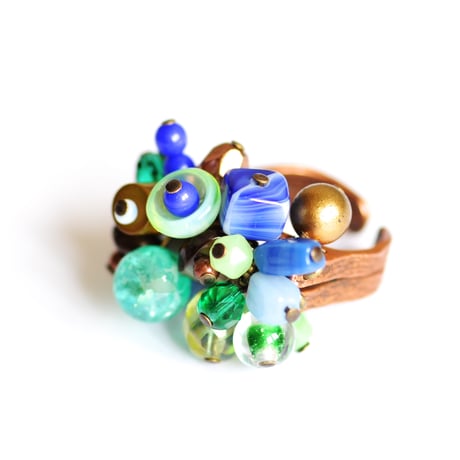 新色　【apéro】リング作成キット Harvest Ring  - <Blue/Green>