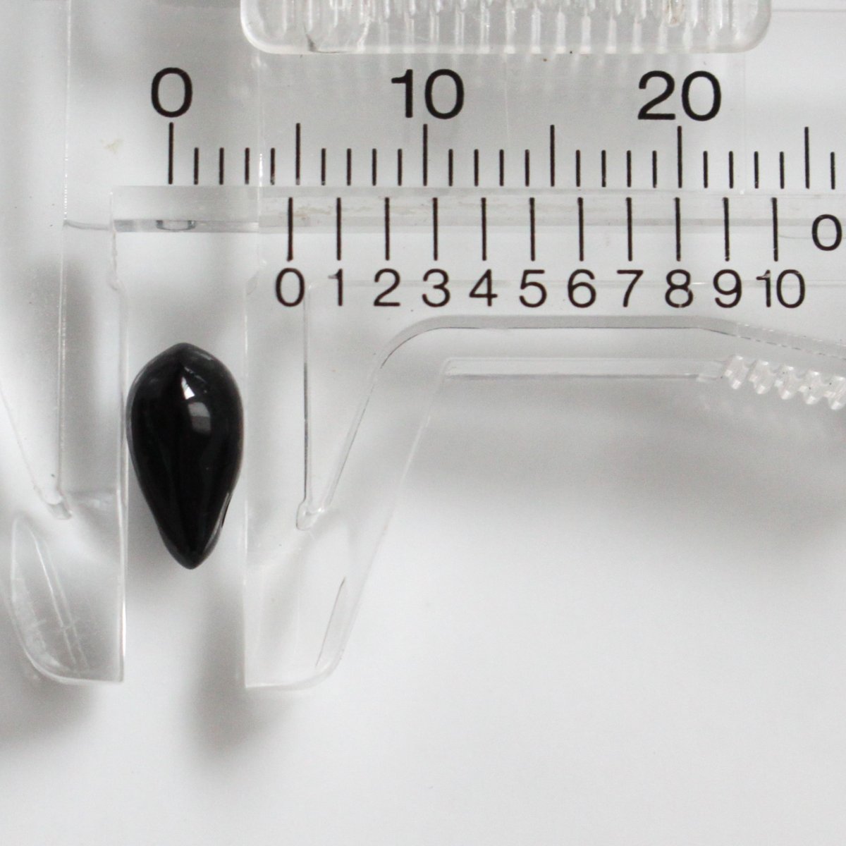 Apple ガラス フロッピー コースター ヴィンテージ ティアドロップガラスビーズ9×6㎜（黒）10個 チェコヴィンテージ