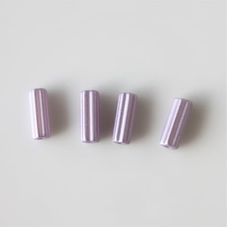 ガラスチューブビーズ4本セット　metallic purple　フランス　381