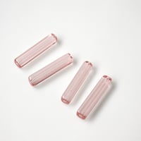 ガラスチューブビーズ （ピンク）4本　20㎜　フランス現行　2253