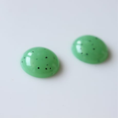 サークルカボション 14㎜　２個（ミントグリーン）　France vintage 565