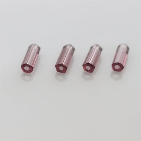 ガラスチューブビーズ4本セット　 clear purple　フランス　265