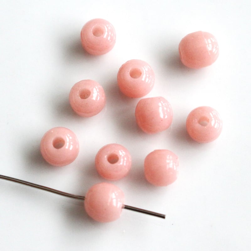 ラウンドビーズ10個 6㎜（ﾋﾟﾝｸ）フランス製 317 | Le manège