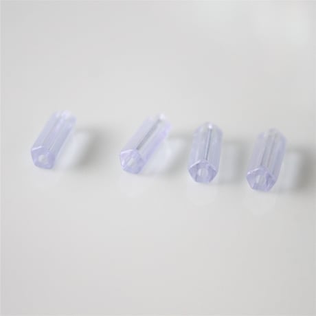 ガラスチューブビーズ4本セット　 clear lavender　フランス　424